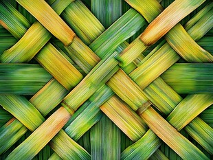 草编纹理特写
