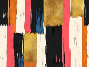 多彩笔触几何抽象艺术图案