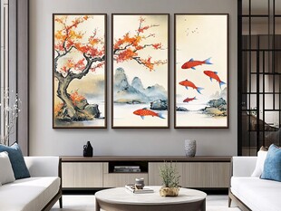 三联中式客厅吉祥装饰画