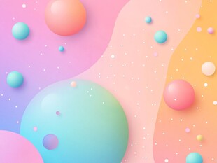 梦幻多彩渐变球体背景图