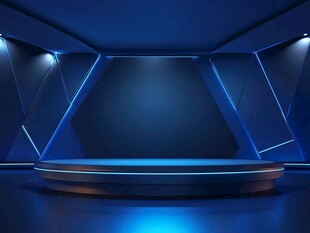 科幻风格蓝色舞台空间