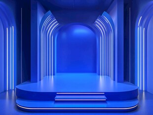 蓝色梦幻科技感展示舞台