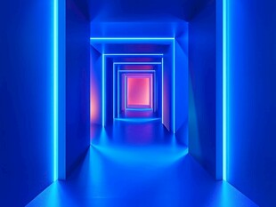 梦幻霓虹光影通道空间