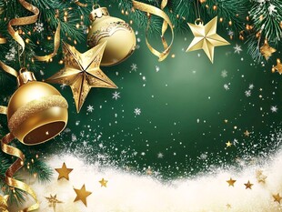 金色圣诞装饰背景图