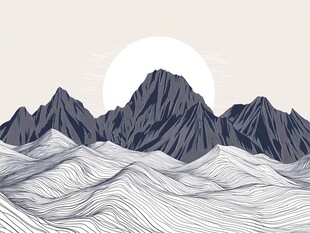 日出下的层峦叠嶂