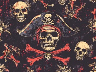 海盗主题骷髅元素图案设计