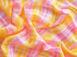粉黄格子柔软织物纹理