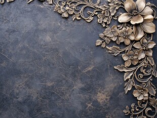 金属雕花装饰 深色背景