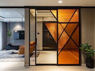 时尚玻璃隔断分隔现代空间