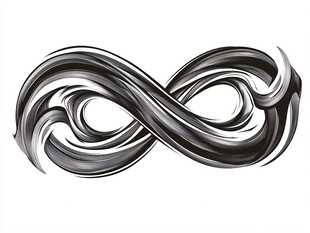 水墨风格无限符号图案