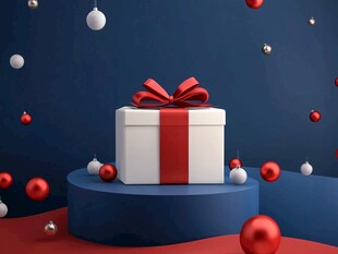 圣诞风礼物礼盒场景展示