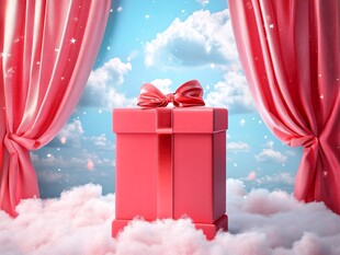 梦幻云端的粉色惊喜礼盒