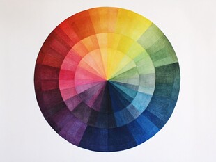 彩色渐变圆形色轮图案