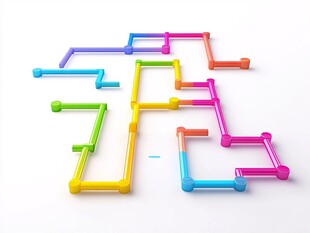 多彩管道玩具创意拼接图