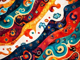 绚丽多彩的民族风图案