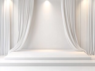 纯白舞台布景 优雅帷幕