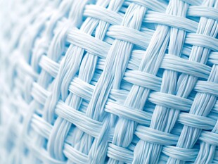 浅蓝色编织物特写