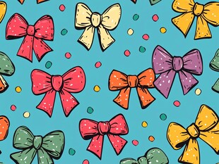 多彩蝴蝶结图案背景设计