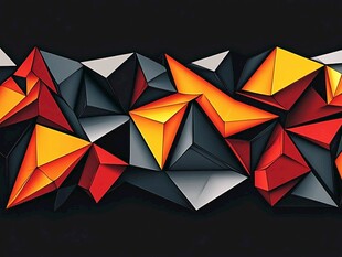 多彩立体几何图形排列