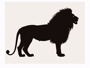 狮子剪影图案