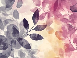 水彩风枝叶图案背景图