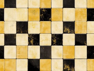 复古黄黑方格瓷砖纹理