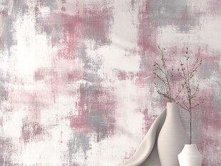 抽象艺术风墙面与花瓶装饰