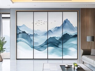 新中式山水背景墙装饰画