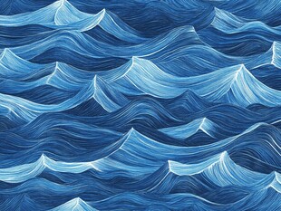 蓝色海浪无缝纹理图案