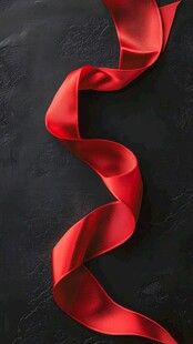 红色绸缎优雅曲线展示