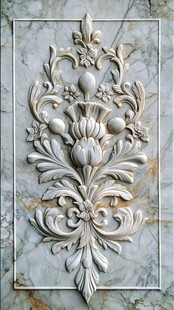 欧式石雕花卉浮雕图案