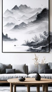 中式水墨山水客厅装饰画