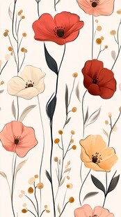 花卉图案背景 柔美花朵