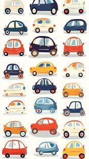 多彩卡通汽车图案集合