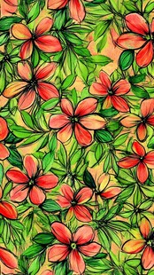 手绘花卉图案背景图