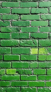 翠绿砖墙纹理 清新视觉感
