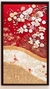 中式红金花卉装饰画