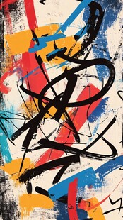 抽象艺术涂鸦风色彩画作