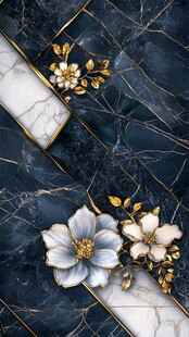 奢华大理石花卉装饰图案