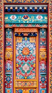 藏式精美彩绘门饰艺术