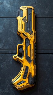 未来感黄色科幻手枪