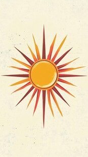 复古风格太阳图案设计