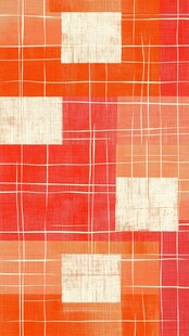 橙红色几何格纹抽象图案