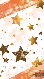 金色星星复古风背景图案