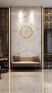 中式奢华大理石玄关装饰