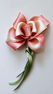 粉色缎带手工花朵饰品