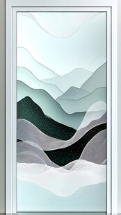 抽象山水纹理玻璃艺术画