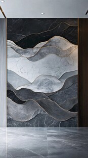 水墨风山水纹理墙面装饰