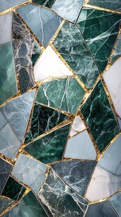 绿白大理石金箔拼接纹理