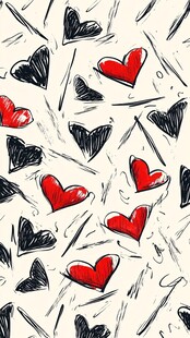手绘爱心图案背景